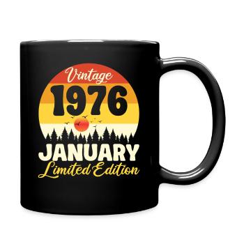 Vintage Janvier 1976 Anniversaire 1976 Rétro  - Mug uni - noir - Droite