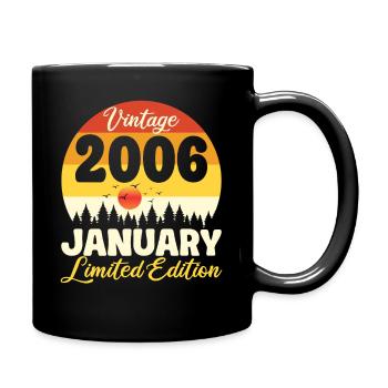 Vintage January 2006 Anniversary 2006 Retro - Full Colour Mug - black - Right