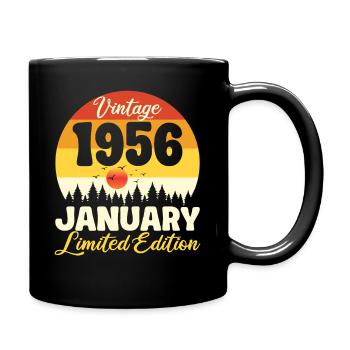 Vintage January 1956 Birthday 1956 Retro - Full Colour Mug - black - Right
