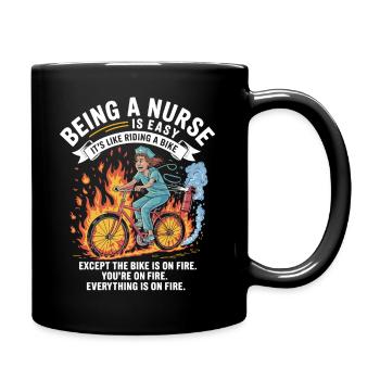 Licenciement d’une héroïne infirmière à vélo - Mug uni - noir - Droite