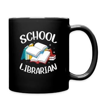 Lesen Bibliothek Leseratte - Tasse einfarbig - Schwarz - Rechts