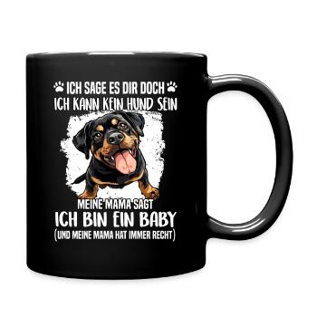 Rottweiler T Gassi Hundehalter Rottweiler Mama - Tasse einfarbig - Schwarz - Rechts
