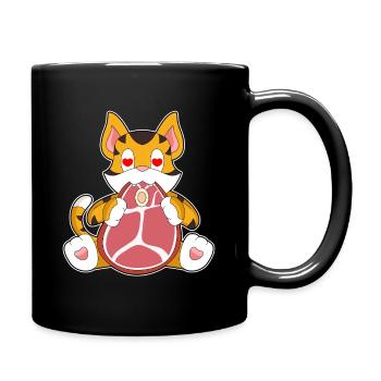Tiger Fleisch - Tasse einfarbig - Schwarz - Rechts