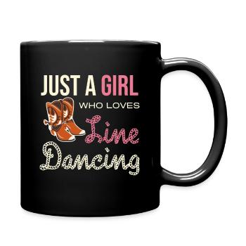 Line Dance Frau mit Cowboy Boots - Tasse einfarbig - Schwarz - Rechts