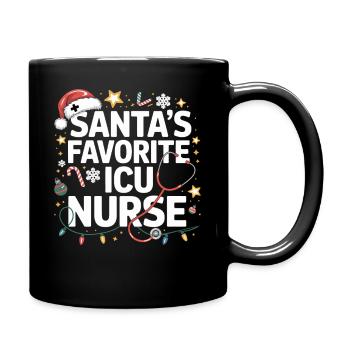 Santa ICU Nursing Heroine - Full Colour Mug - black - Right