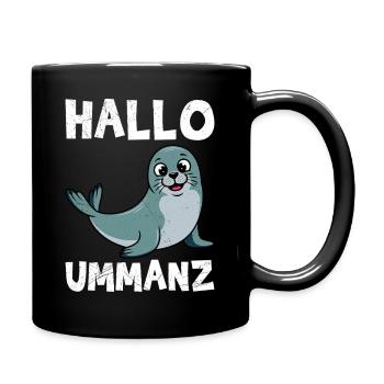 Ostsee Insel UMMANZ HALLO UMMANZ Lustiges - Tasse einfarbig - Schwarz - Rechts