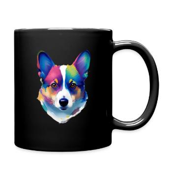 Pembroke Welsh Corgi Colorful Pop Art Dog - Full Colour Mug - black - Right