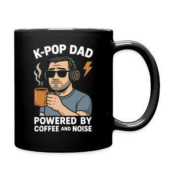 K Pop Dad Powered By Coffee And Noise - Full Colour Mug - black - Right