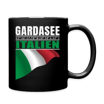 Gardasee - Tasse einfarbig - Schwarz - Rechts