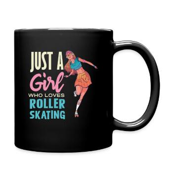 Just a Girl Loves Roller Skating - Full Colour Mug - black - Right