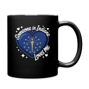 Indiana Herz Liebe Im Staat - Tasse einfarbig - Schwarz - Rechts