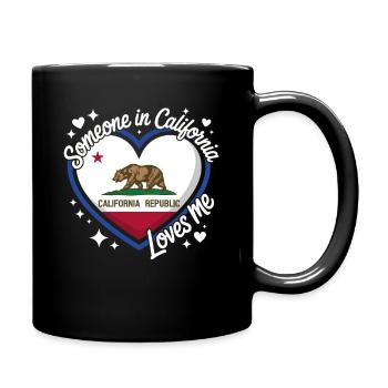 Herz California Liebt Mich - Tasse einfarbig - Schwarz - Rechts