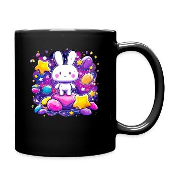 Wonder bunny in the star's nest - Full Colour Mug - black - Right