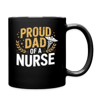 Stolzer Vater einer Pflegekraft - Tasse einfarbig - Schwarz - Rechts
