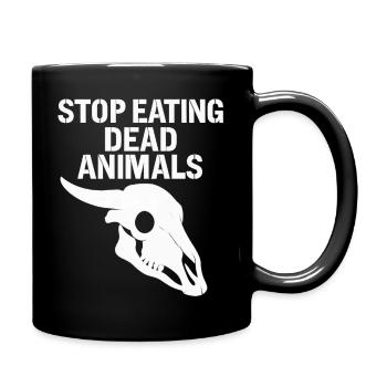Stop Eating Dead Animals Skull - Tasse einfarbig - Schwarz - Rechts
