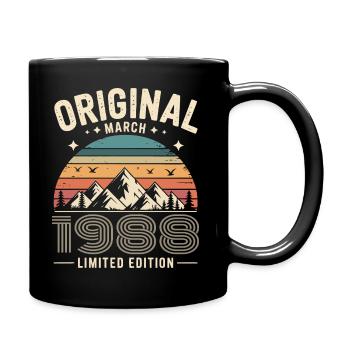 Vintage Né(e) en mars 1988 Original depuis 38 ans - Mug uni - noir - Droite