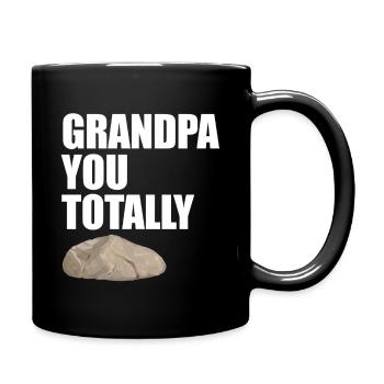 Grandpa You Totally Rock Funny Pun Grandpa Design - Full Colour Mug - black - Right