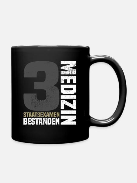 3. Staatsexamen Medizin - Tasse einfarbig - Schwarz