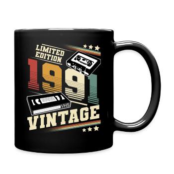 1991 Geburtsjahr Baujahr Geburtstag vintage - Tasse einfarbig - Schwarz - Rechts