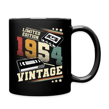 1954 Year of birth Year of manufacture Birthday vintage - Full Colour Mug - black - Right