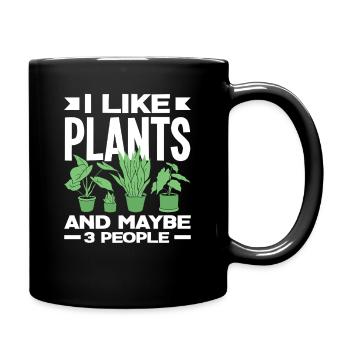 I like plants funny plant lovers - Full Colour Mug - black - Right