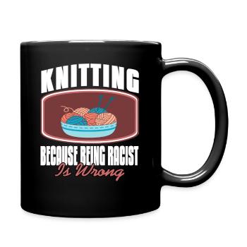 Tricoter pour la gentillesse et l’égalité Humour de fil - Mug uni - noir - Droite