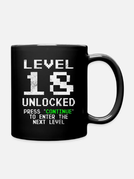Level 18 Unlocked - Tasse einfarbig - Schwarz