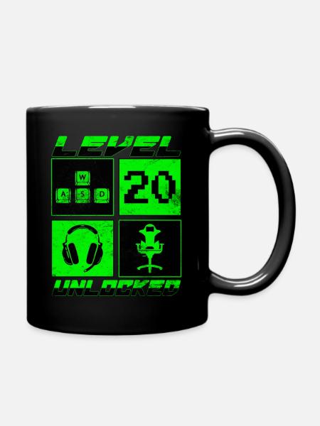 level 20 unlocked - Tasse einfarbig - Schwarz