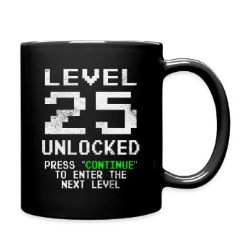 T-shirt déverrouillé niveau 25 Chemise du 25e anniversaire - Mug uni - noir - Droite