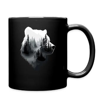 Bear, Forest, Nature, Wilderness, Animal, Bear Artwork - Full Colour Mug - black - Right