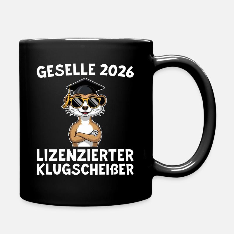 Ausbildung bestanden 2026 Erdmännchen Geselle - Tasse einfarbig - Schwarz