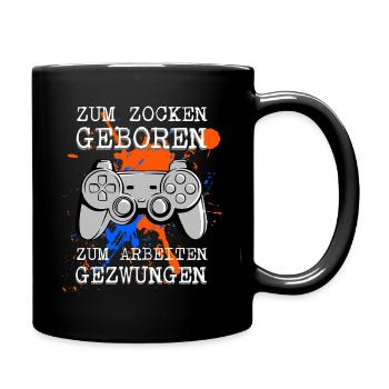 Born to gamble Forced to work - Full Colour Mug - black - Right