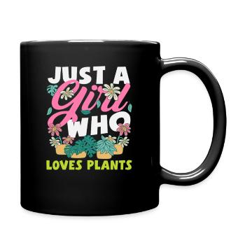 Juste une fille qui aime les plantes - Mug uni - noir - Droite