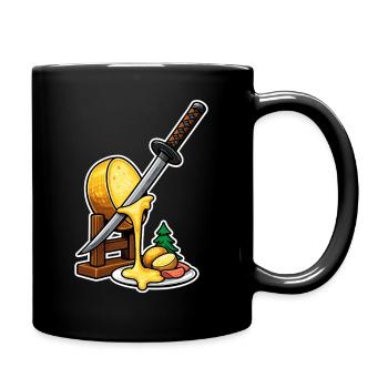 Katana Fromage Hiver - Raclette Fondue Manga - Mug uni - noir - Droite