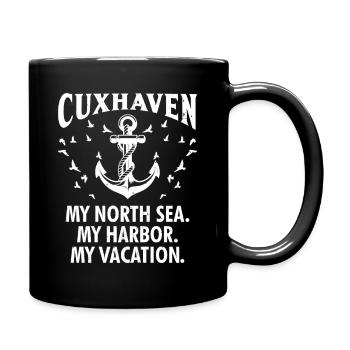 Cuxhavener MEINE NORDSEE MEIN HAFEN CUXHAVEN - Tasse einfarbig - Schwarz - Rechts