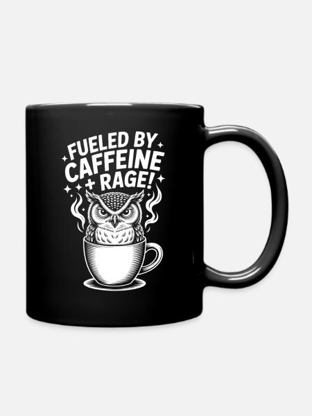 Coffee Sayings Caffeine Funny Coffee Gift - Full Colour Mug - black