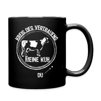 Kreis des Vertrauens – Meine Kuh - Landwirt - Tasse einfarbig - Schwarz - Rechts