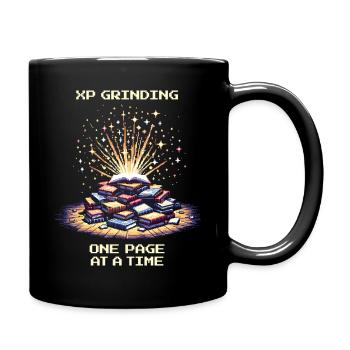 Grinding XP | Page by page reading motivation - Full Colour Mug - black - Right