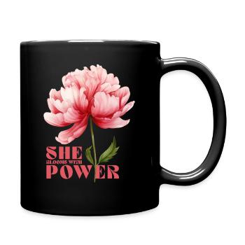 She Blooms With Power - Full Colour Mug - black - Right