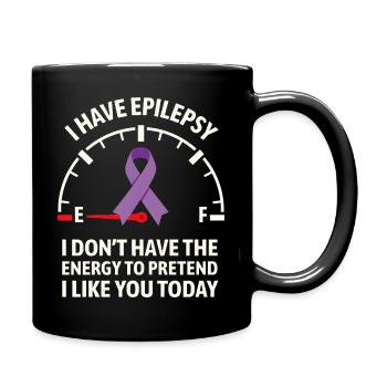 Epilepsy Awareness Energy Gauge Ribbon - Full Colour Mug - black - Right