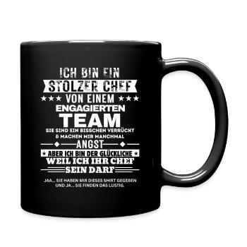 Stolzer Chef von einem engagierten Team - Full Colour Mug - black - Right