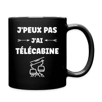 J’peux pas j’ai télécabine - Mug uni - noir - Droite