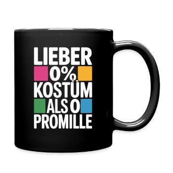 Better 0% costume than 0 per mille booze carnival - Full Colour Mug - black - Right