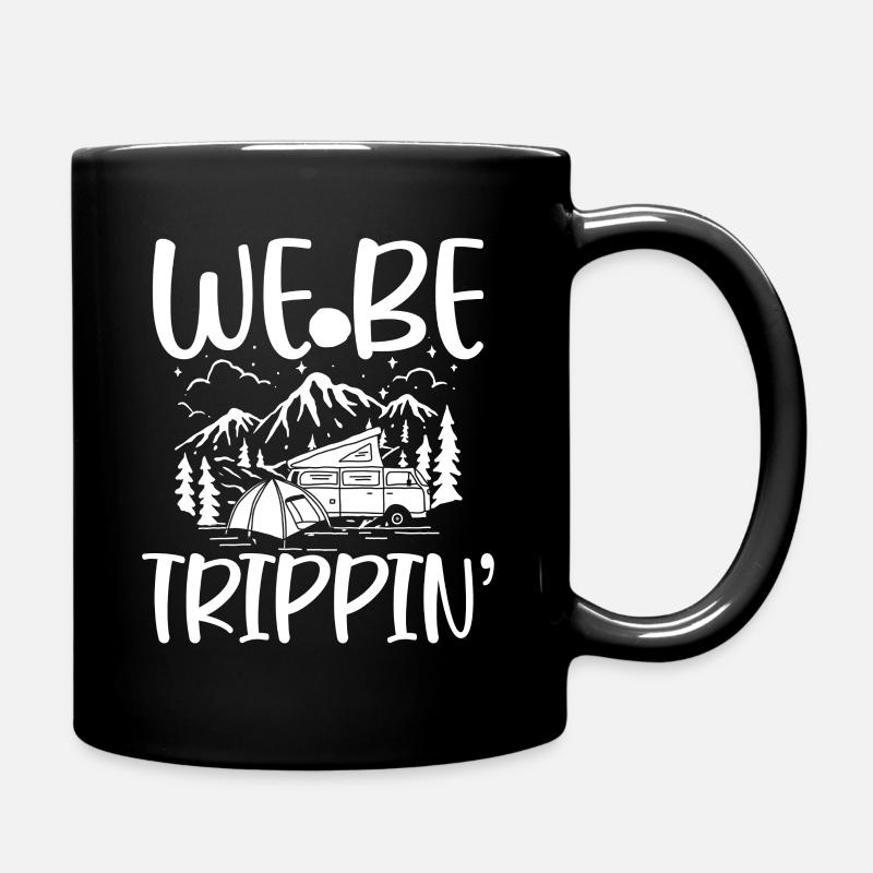 We Be Trippin: Camper Mountains - Full Colour Mug - black