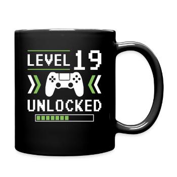 19e anniversaire Niveau 19 débloqué - Mug uni - noir - Droite