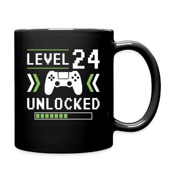 24th Birthday Level 24 unlocked - Full Colour Mug - black - Right