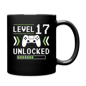 17th Birthday Level 17 unlocked - Full Colour Mug - black - Right
