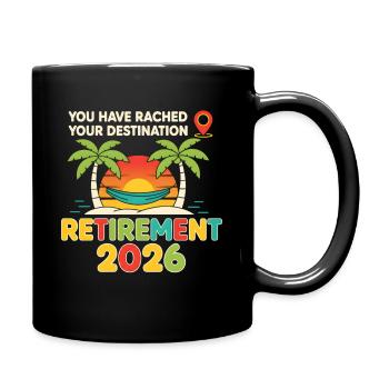 Work to Beach Funny GPS Tee Men & Woman Retired - Tasse einfarbig - Schwarz - Rechts