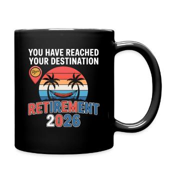 Work to Beach Funny GPS Tee Men & Woman Retired - Tasse einfarbig - Schwarz - Rechts
