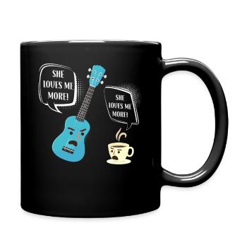 Hawaiian Ukulele Uke She Loves Me - Tasse einfarbig - Schwarz - Rechts